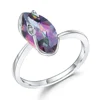 Abiding vintage natural rainbow mystic quartz gemstone fashion 925 sterling silver ring jewelry for women