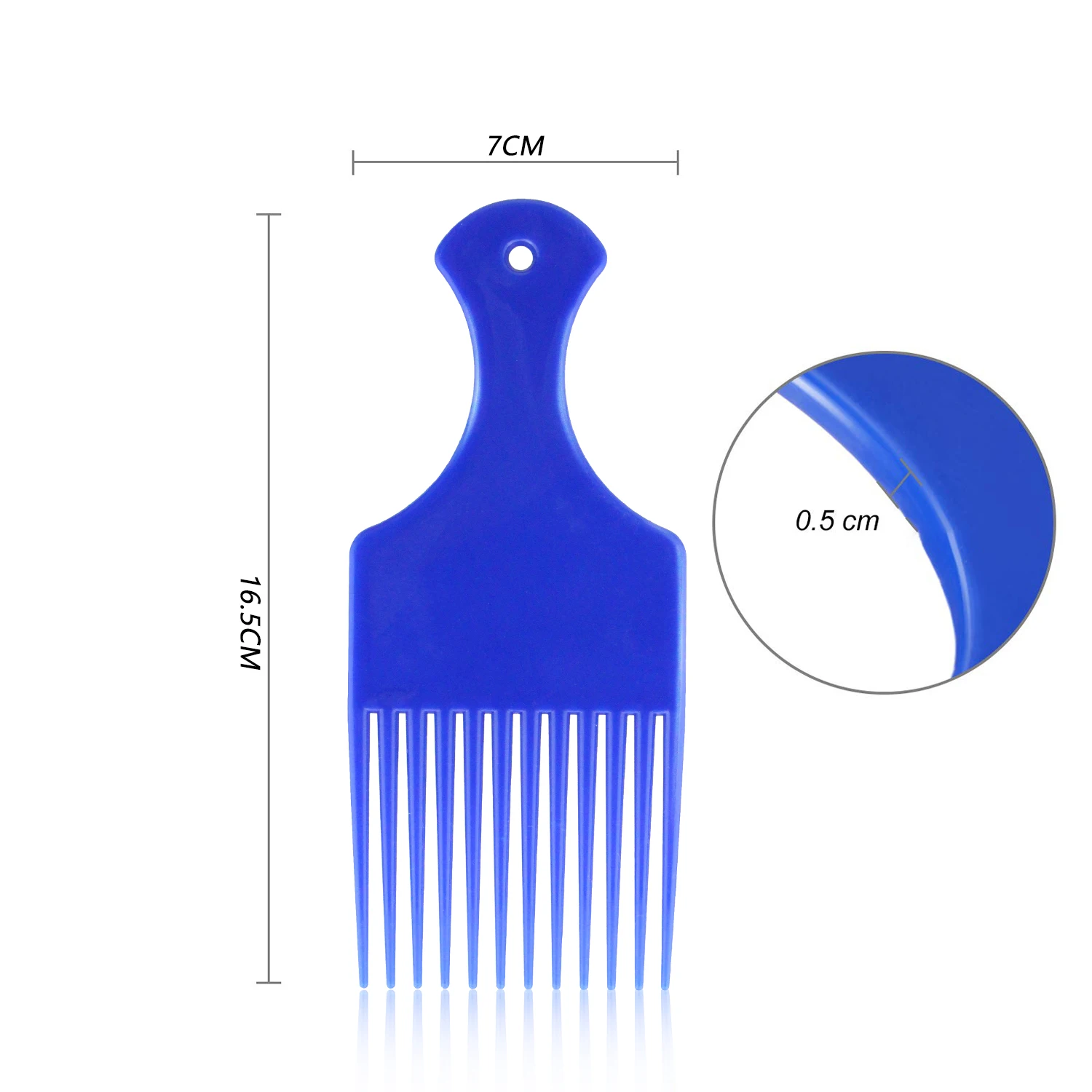 

Masterlee Brand Colorful Plastic Oil Head Comb Hair Pick Afro Hair Comb Black Man Fork Comb, Multicolor