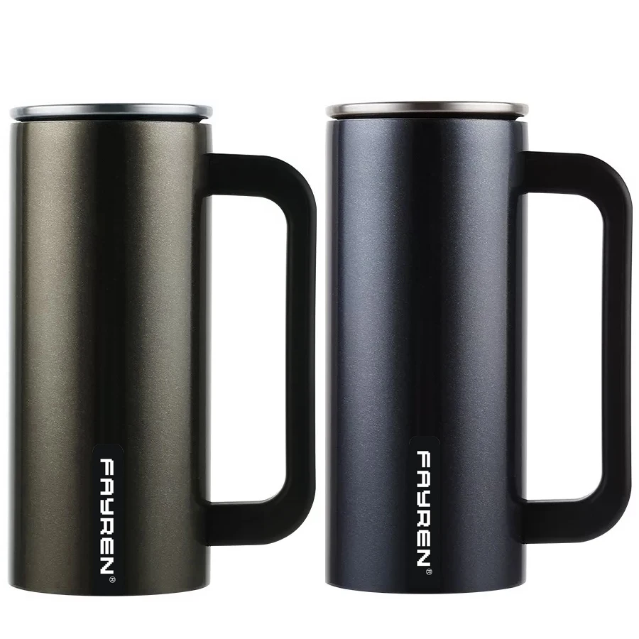 

Fayren 12 oz 2 Piece Double 304 Vacuum Insulated Water Tea Cup with Handle with lid, Customized