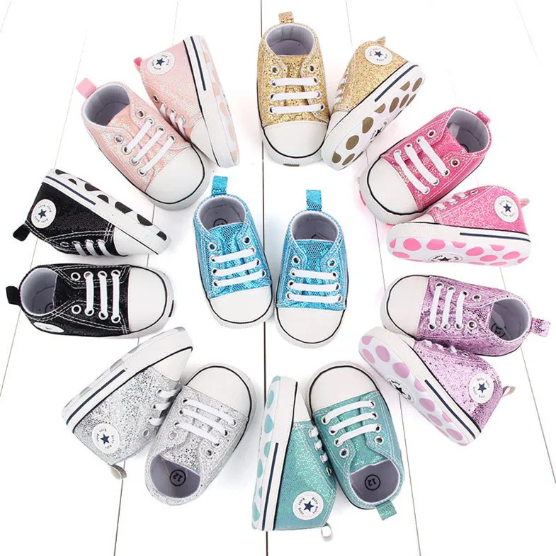 

Kids sneakers non-slip rubber sole slip-on shoes for toddler boys and girls first walking baby canvas shoes, Picture shows