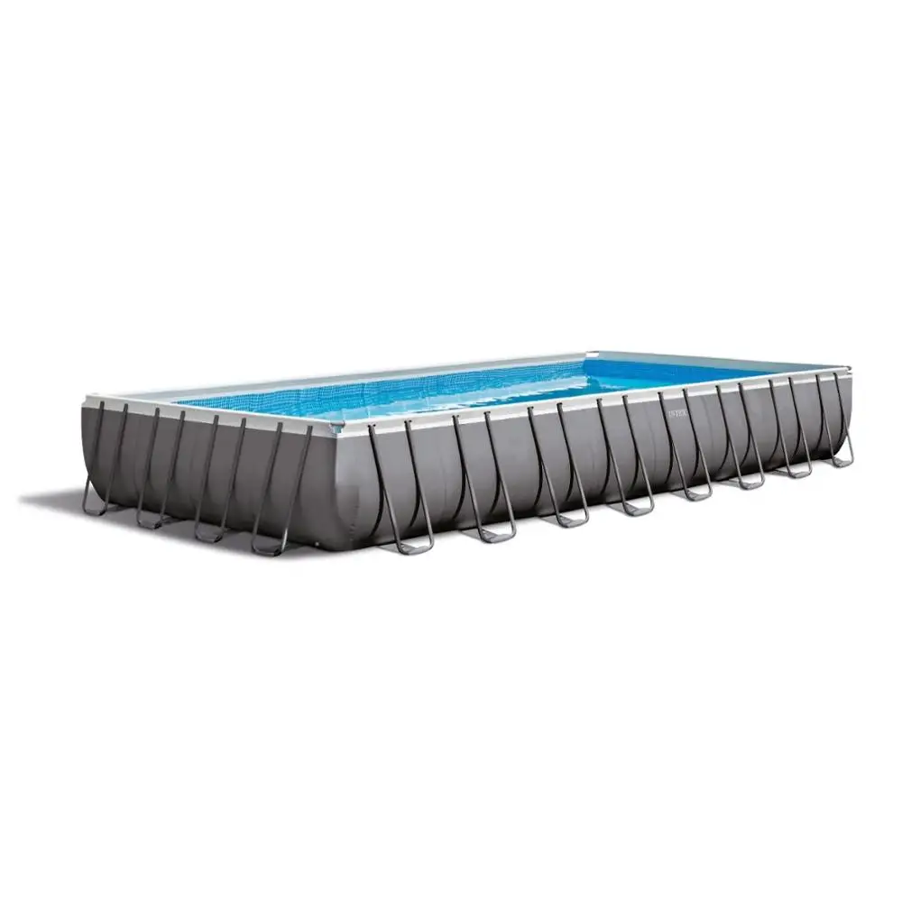 

INTEX 26374 975 x 488 x 132 Rectangular Ultra Xtr Metal Rectangular Swimming Pool Frame Above Ground Pool, As picture