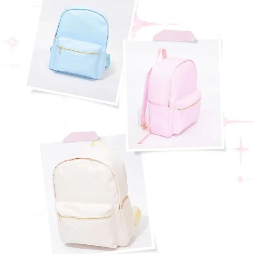 

Low MOQ Backpack with Glitter Varsity Letters Waterproof Nylon Wholesale School Bag