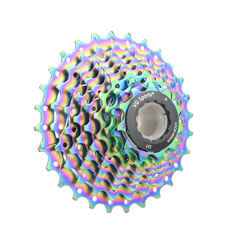 

VG SPORTS 8 9 10 11 Speed Road Bike Cassette Freewheel Bike Cassette Sprocket Wearable Gold Silver Rainbow, Silver/silver black/gold/rainbow/black