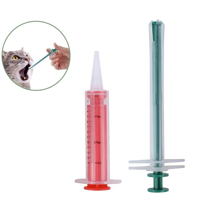 

2 Pieces Pet Medical Feeding Dispenser Tool Reusable Cat Dog Capsule Tablet Liquid Pet Medicine Feeder Syringe Dog Pill Gun