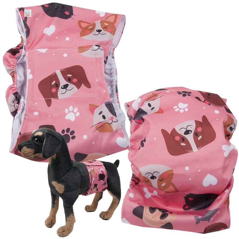 

COLLABOR English Dachshund Dog Diaper Reusable Dog Sanitary Pants Pet Physiological Pants Dog Washable Diaper, Solid, print, digital print