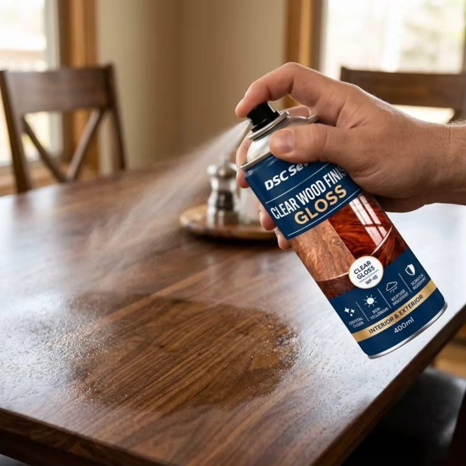 Gloss Clear Acrylic Wood Lacquer Liquid Coating Spray Paint Non-Yellowing Weather & Scratch Resistant Wood Sealer