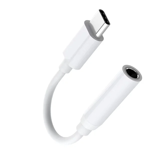 

Hot customized TPE USB Type C To 3.5mm Audio Jack Adapter For Wired Headphones Connecting phones Type C Audio Cable, White