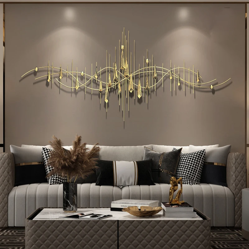 

Luxury style hotel villa decoration 3d lines gold wall art home decor