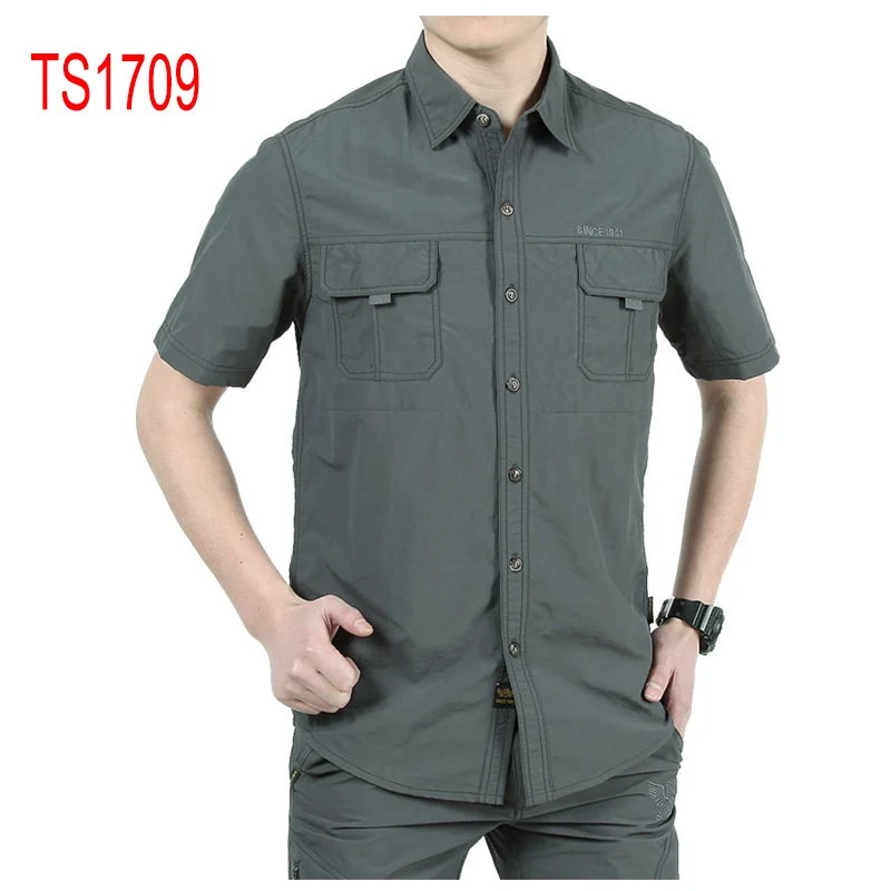 

Men's Quick-Dry Army Fans Tactical Military Shirt Army Uniform Shirt for Hiking Climbing Hunting Safari Shirt