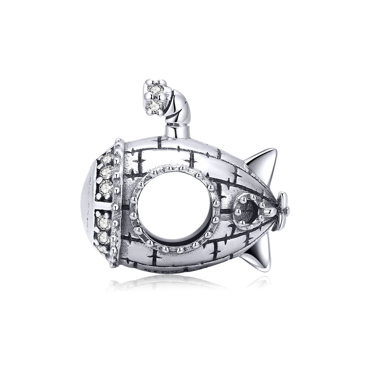 

BAMOER 925 Sterling Silver Original Design Cute Submarine Metal Beads Charm for Original Silver DIY Bracelet Jewelry SCC1453