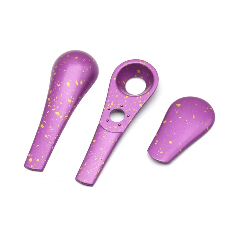 

SHINY smoke 3 parts strong magnet metal spoon pipe pink smoke weed pipe women with Gift Box Packing Retail Package, Starry/colorful