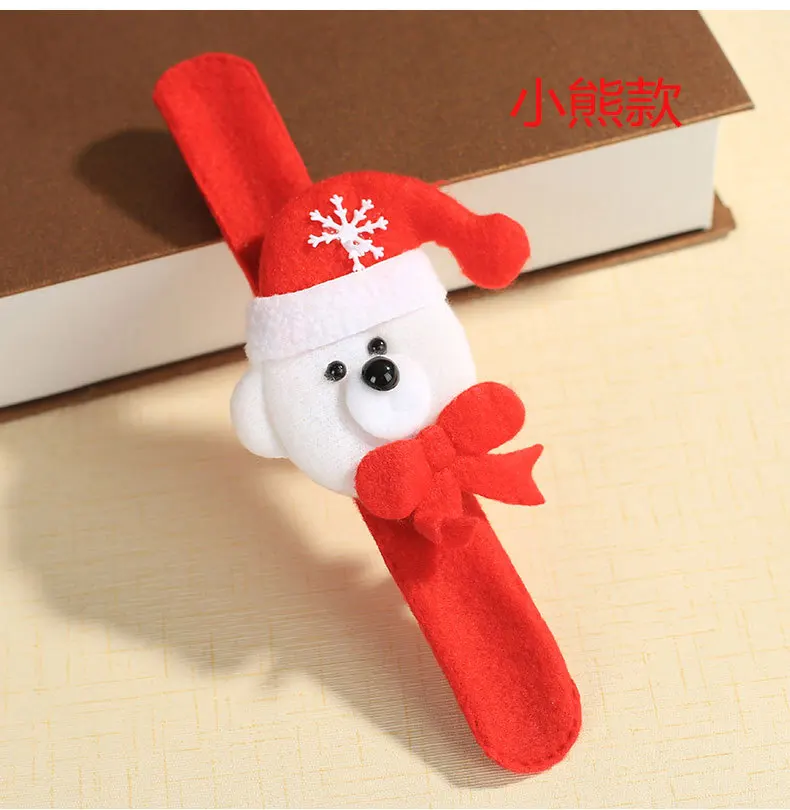2020 Christmas Cheap Gift Santa Slap Wristband Elks Snowman Bear Decoration