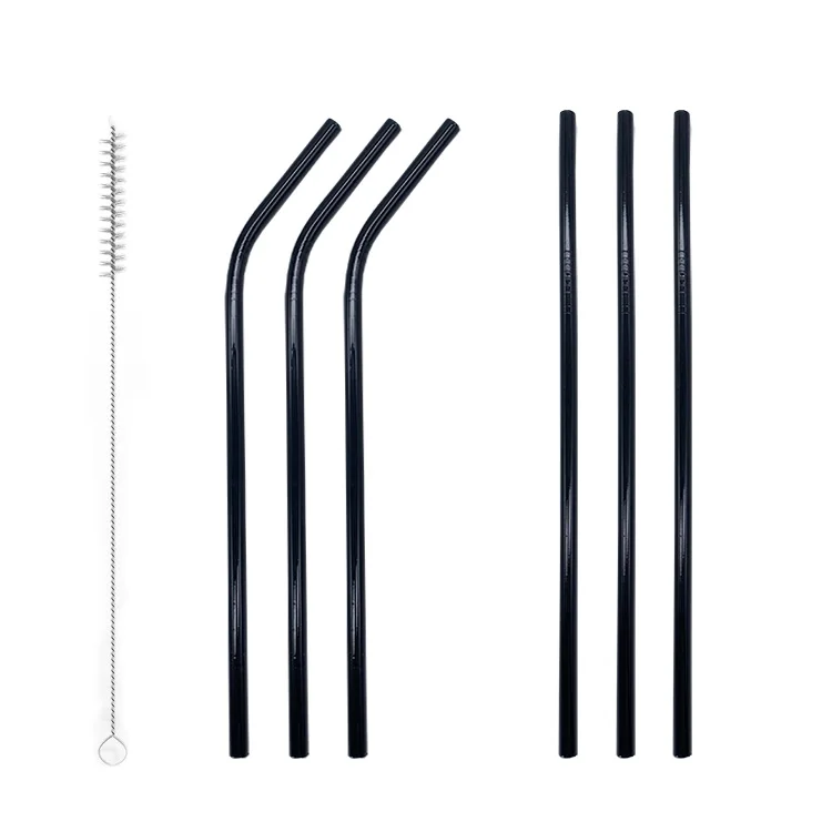 

Custom Reusable Black Color Stainless Steel Metal Drinking Straw, Customized