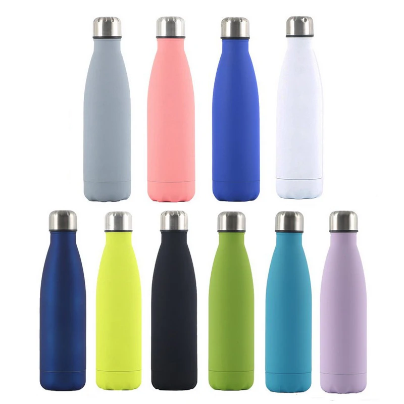 

Custom Logo Popular 500ml Rubber Paint Vacuum Thermal Insulated Sport Flask Water Bottle