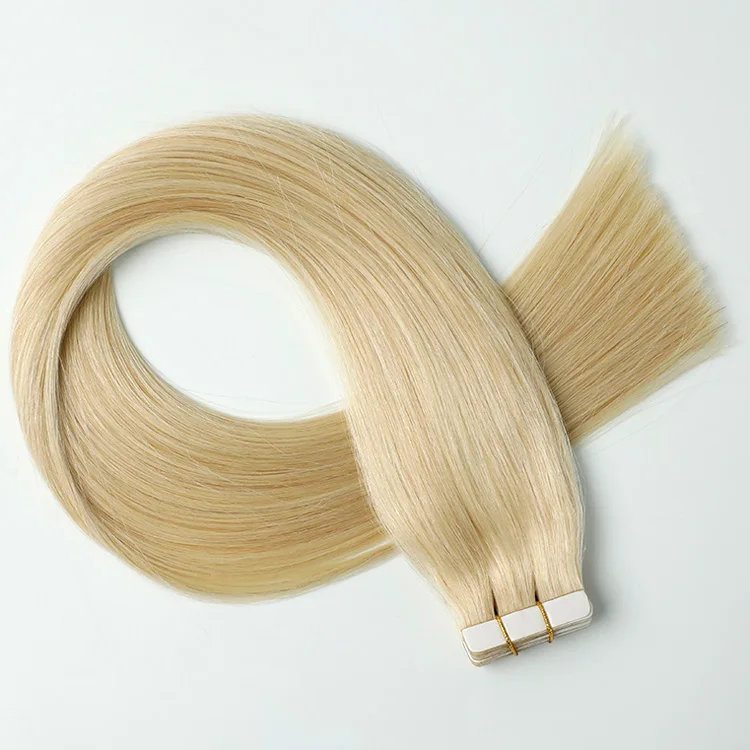 

50% OFF Double Drawn Remy Skin Weft Tape Hair Extensions 100% Human Cuticle Tape In Hair