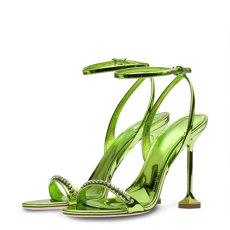 

Crystal Rhinestone Open Toe Elegant Lady 2023 Sandal Thin Heels for Women
