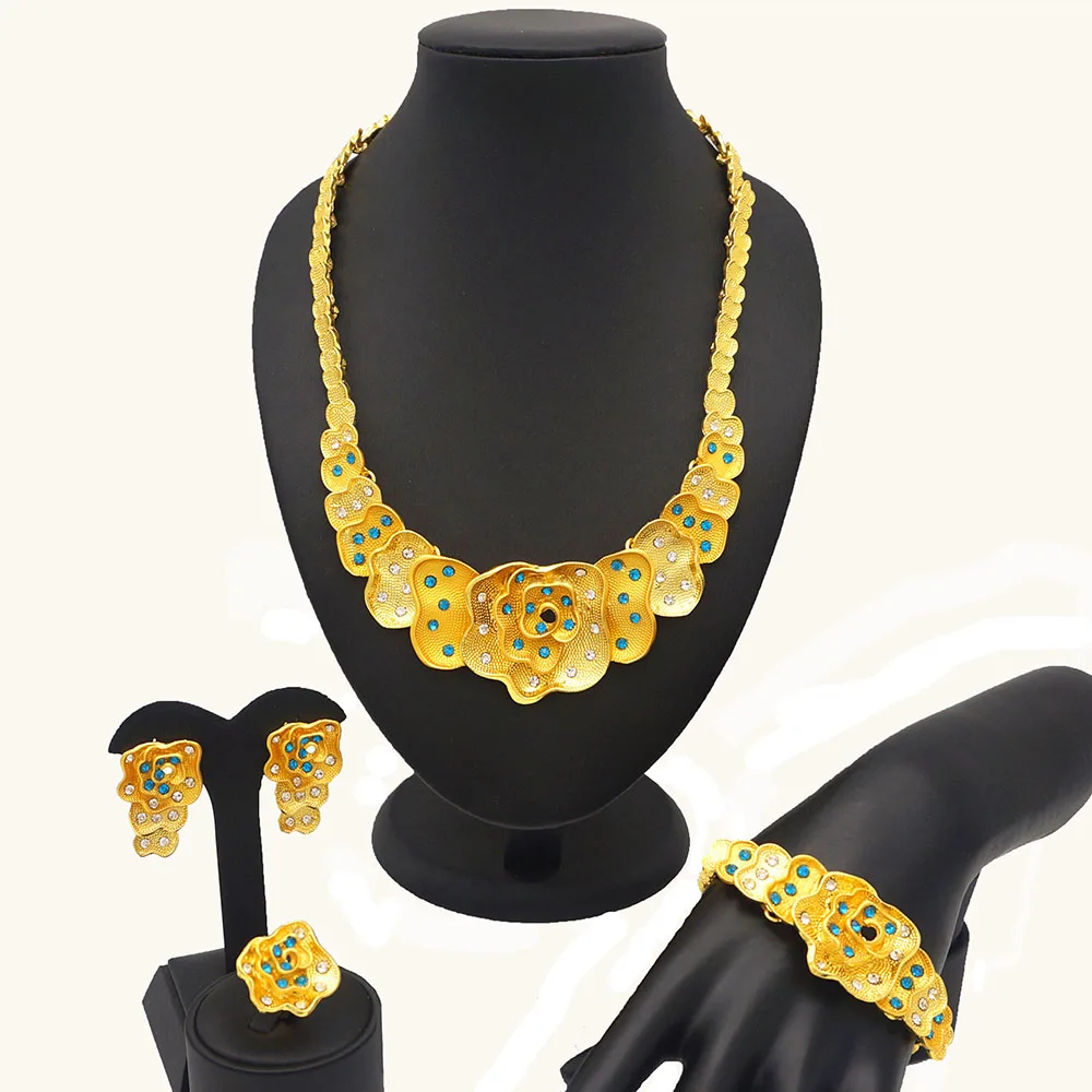 

Mirafeel fashion gold plated jewelry sets wedding Jewelry African style decorated with rhinestone 2019 BJ746