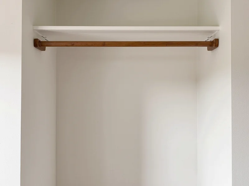DIY double hanging rod in small closet with dowels