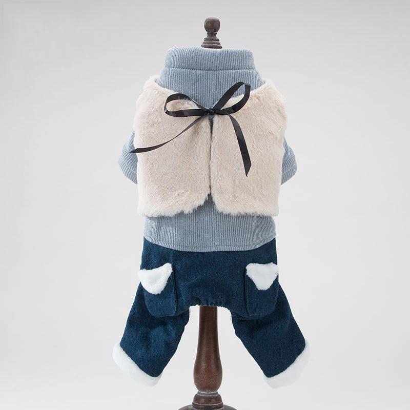 

Wholesale small dog warm and thick pet four-legged clothes dog coat