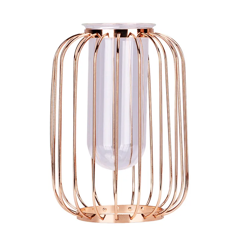 

European Metallic Glass Vase Ornaments Living Room Flower Arrangement American Model Room Table Creative Light Luxury Home, Picture