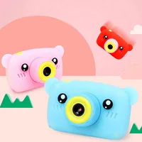 

Wholesale Portable Children 1300W HD Digital Camera Cute Cartoon Bear Shape 2 Inches IPS Screen Mini Camera Toy Gift For Kids