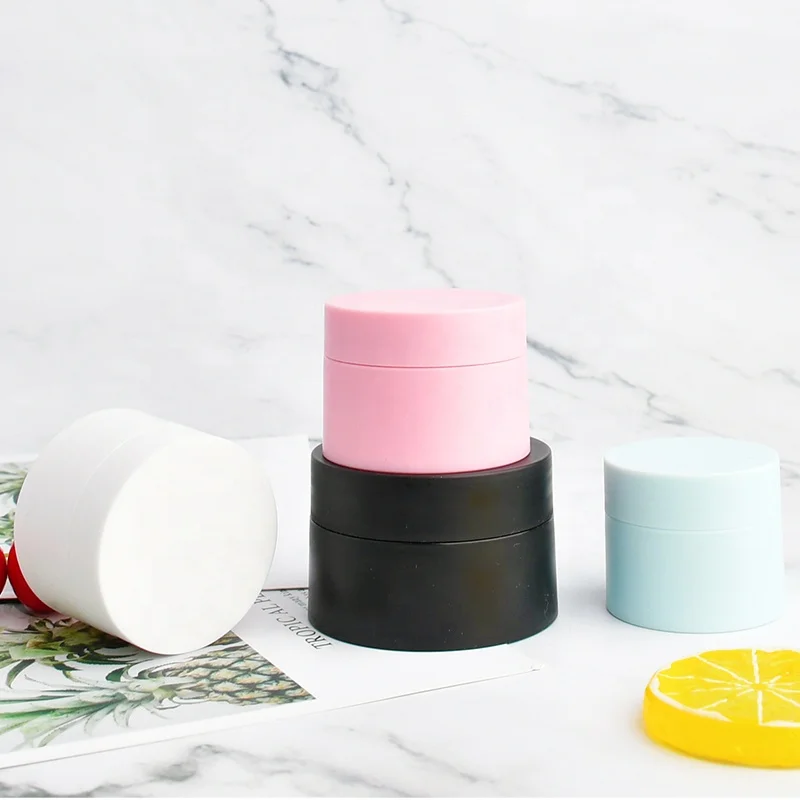 

5g 10g 15g 30g 50g Empty Matte Frosted White Pink Black Blue Cosmetic PP Plastic Packaging Jar For Face Cream