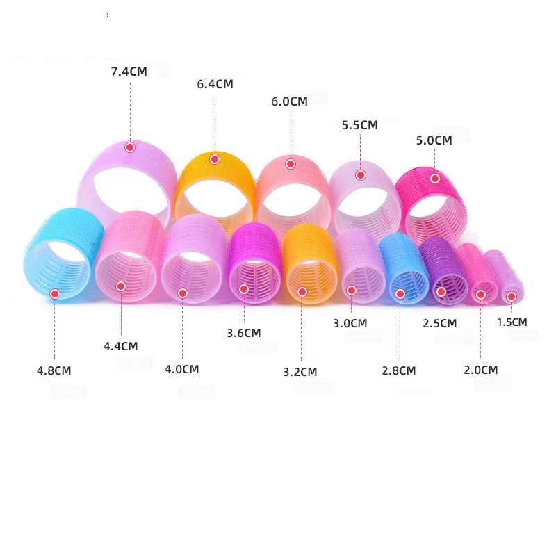 

Factory Direct Sale Multi-size No Heat Self Grip Hair Rollers DIY Hairdressing Tools Nylon Plastic Hair Curler Rollers