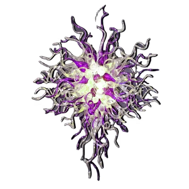 

Elegant Beautiful Hand Blown Glass Villa Lighting Italy Design Blown Glass Chandelier Modern Urban Ceiling Chandelier CZ2838C, Pink