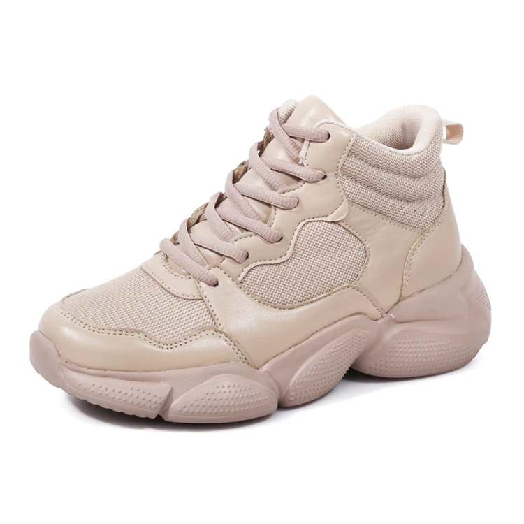 

Women Sneakers Shoes White 2021 Spring Sport Thick Sole Lady Leisure Shoes Lace up Comfortable Women Chunky Running Sneakers, As photos,or as your request