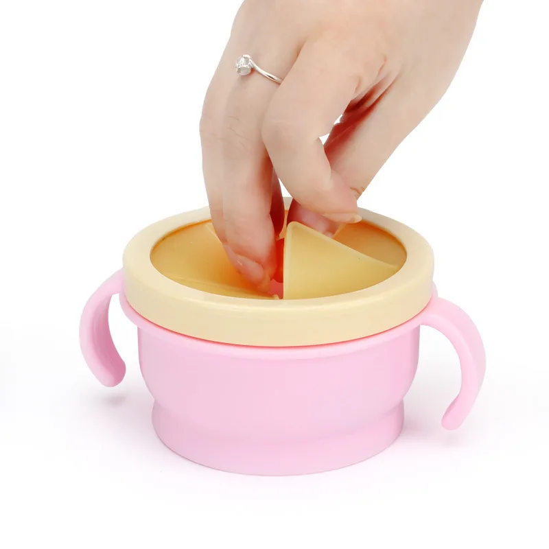 

Food Storage Snack Biscuit Jar Cup Container Spill-Proof Design Toddle Baby Snack Cups With Handle, Pink/blue