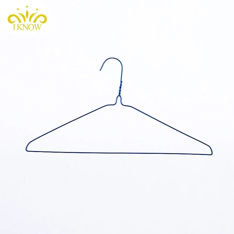 

Wholesale Disposable Spraying White Blue Laundry Wire Metal Hanger, White/blue/black or customized