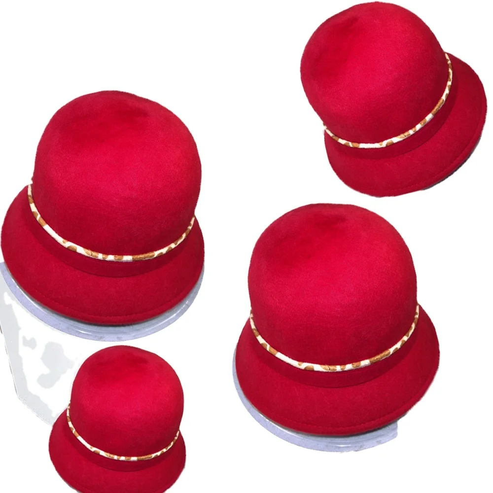 

Wholesale women Red winter bucket hat fedora
