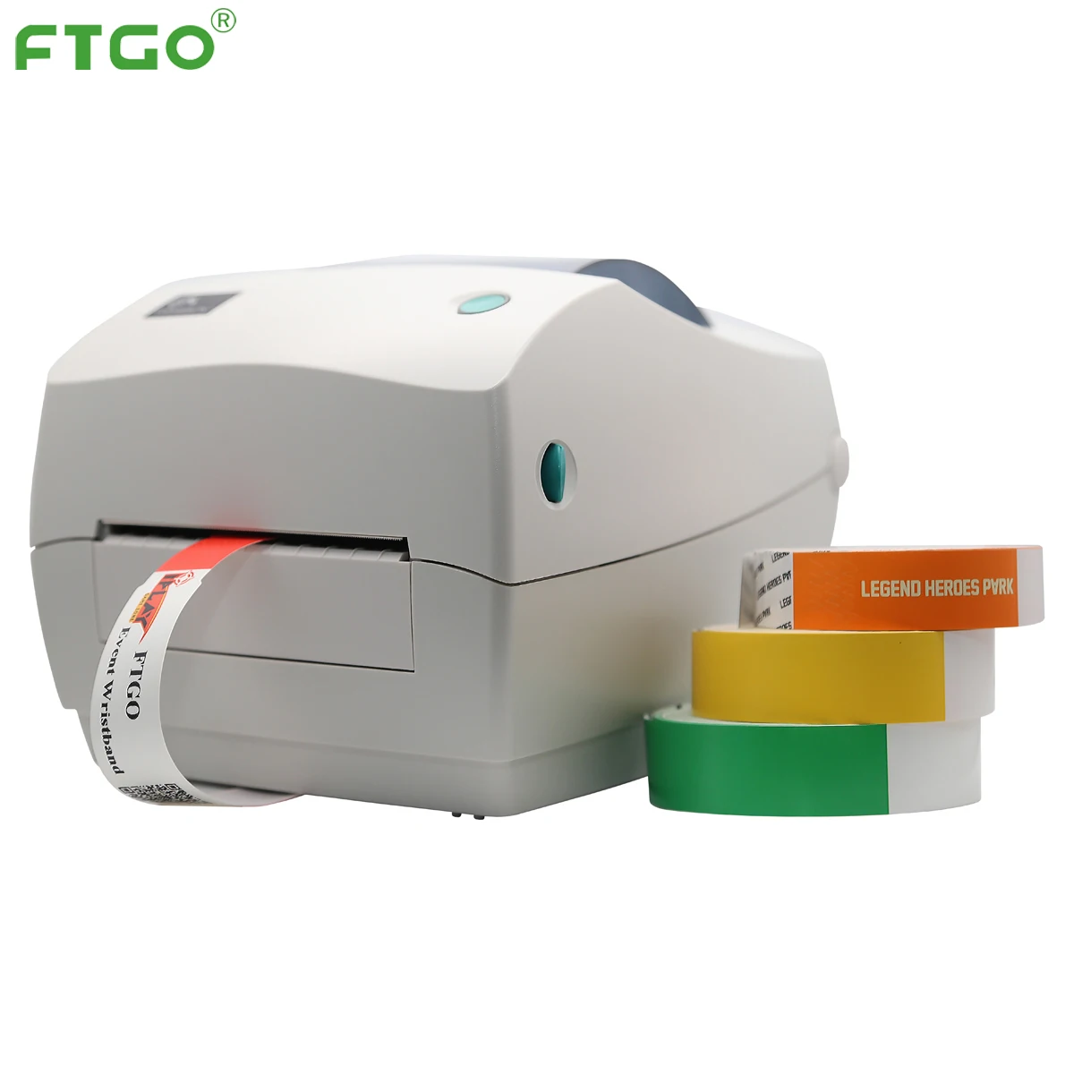 

FTGO Zebra GK888 barcode label printer for direct thermal id wristbands, Black and white