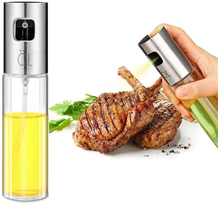 

Hot Sales Stainless Steel Food-grade Olive Oil Glass Bottle Sprayer 100ML Oil Sprayers Oil Spray Bottle For BBQ,Baking,Cooking, Silver/gold/rose gold