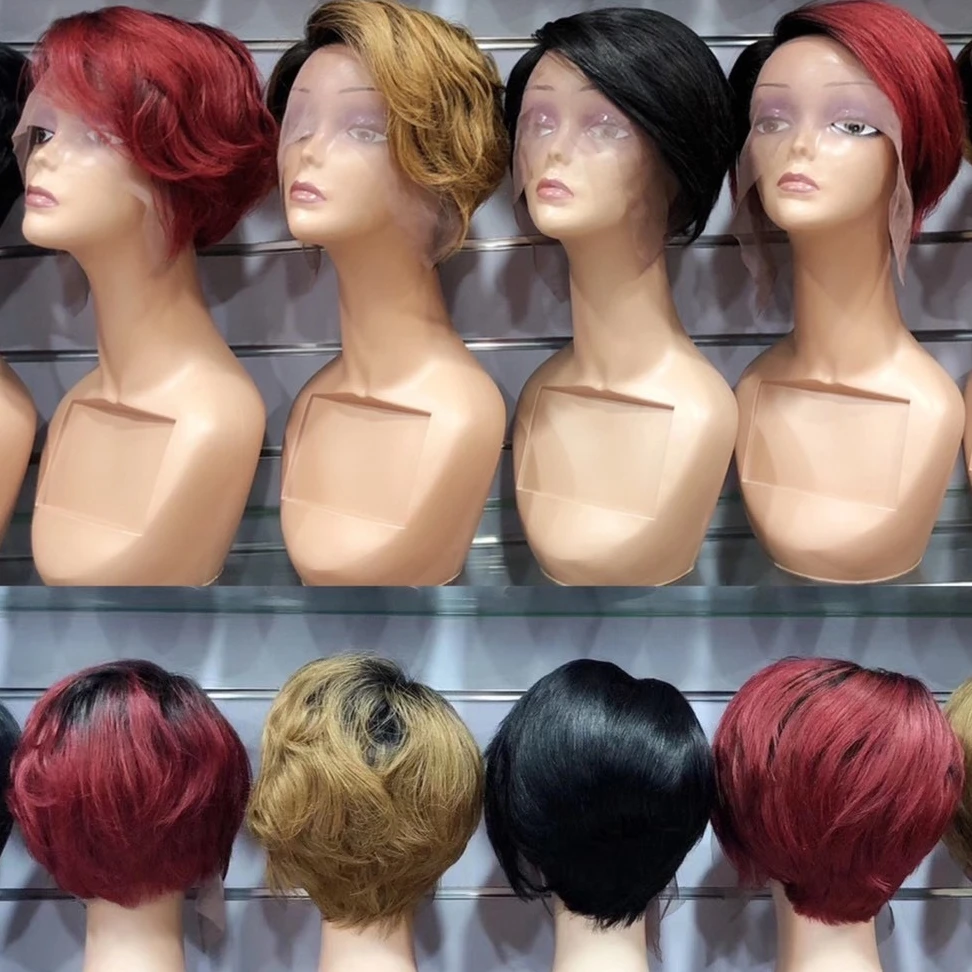 

Letsfly Cheap Short Cut Wave hair Wigs T Part Lace Frontal Wigs Curly Hair Weave free shipping