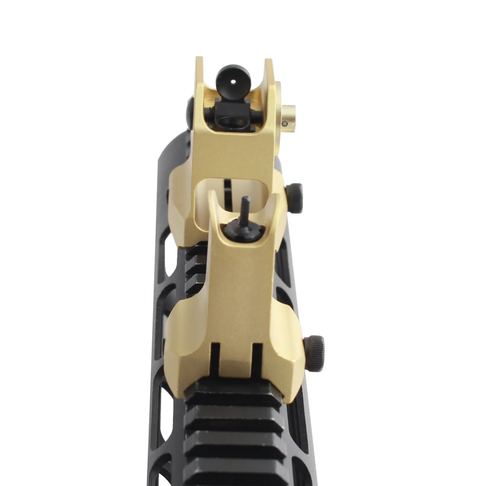 

Fyzlcion Tactical Rail Mount Fixed Front Iron SightWeaver Picatinny Rail Sight Airsoft, Golden, black, silver