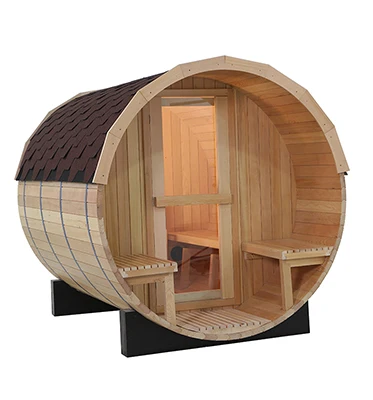 

outdoor hemlock red cedar wooden dry steam barrel sauna room