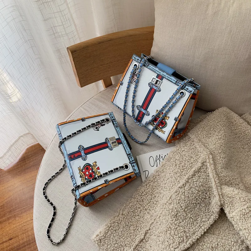 

2021 Hot sell quality handbags cute Graffiti bags lady purses women large size bags