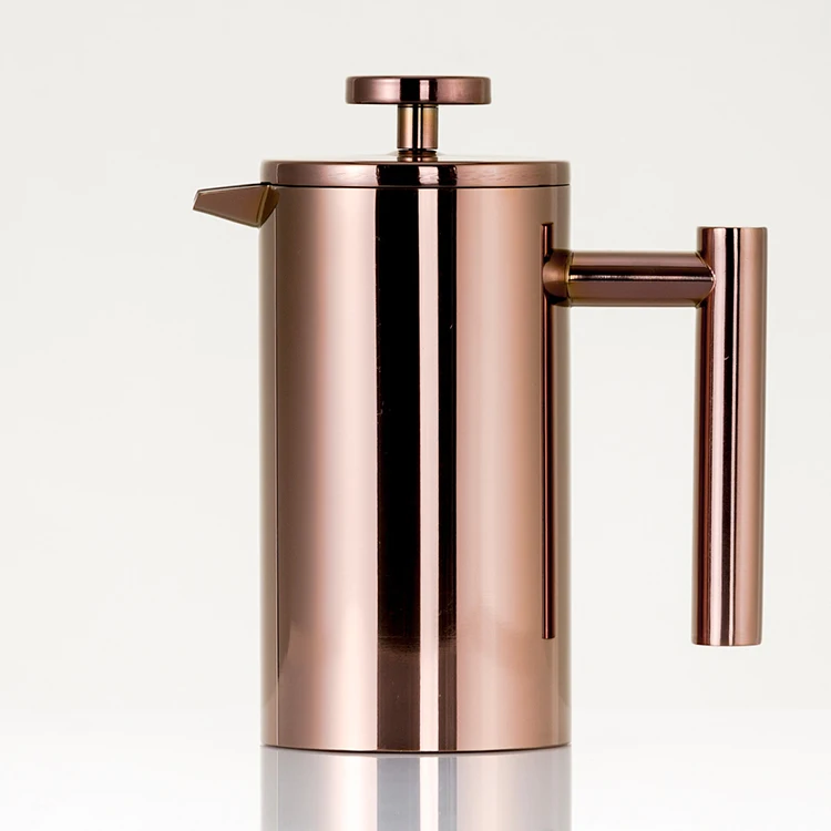 

Gold Stainless steel French Coffee Press Maker Double wall, Silver/gold