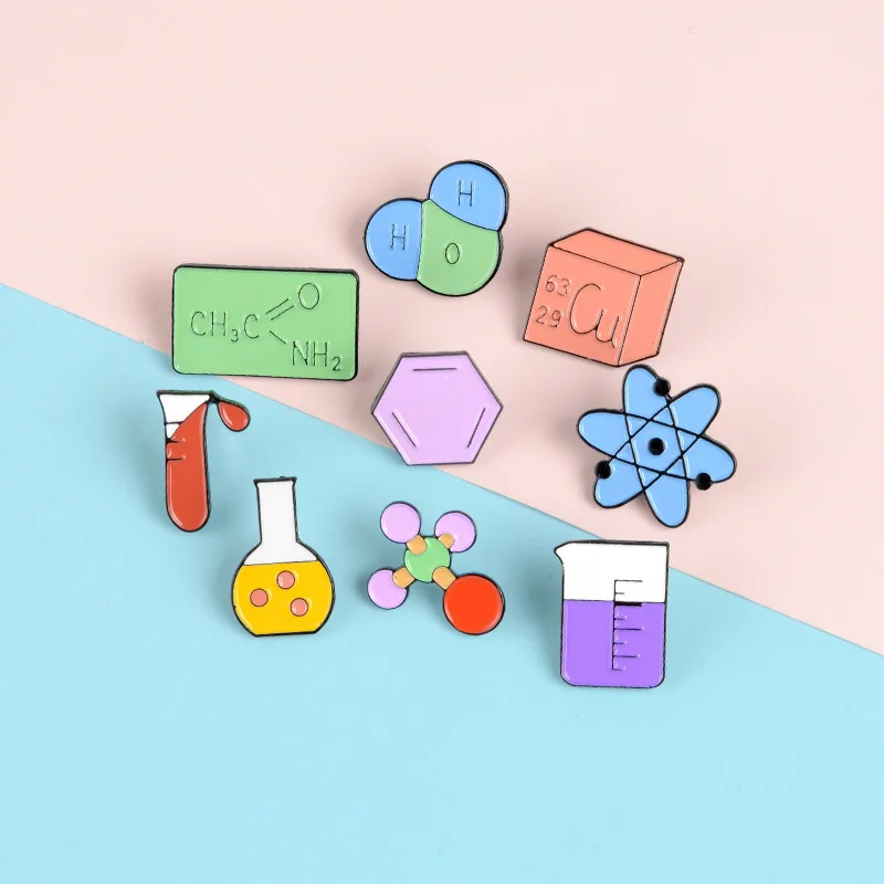 

Periodic Table Enamel Pin Ah! Um Brooches Bag Clothes Lapel Pin Modal Particle Badge Funny Jewelry Gift for Chemistry Friends, Colorful