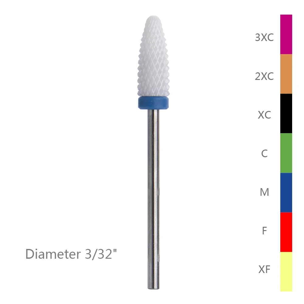 

large tapered bit ceramic nail drill bit tool to remove gel-polish fast, White,black,blue,pink