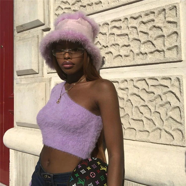 
KEYIDI OEM Solid Woman T Shirt One Shoulder Slim Lady Crop Tops 