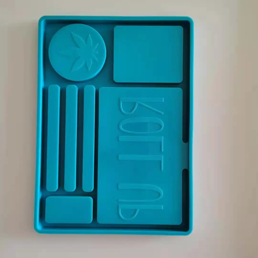 

new design rolling up 420 rolling tray silicone mold for resin mold diy handmade, Blue