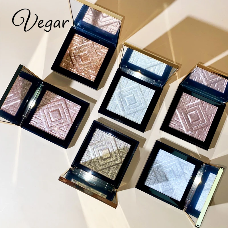 

Custom logo vegan high pigmented face makeup pressed contour bronze powder private label highlighter palette OEM