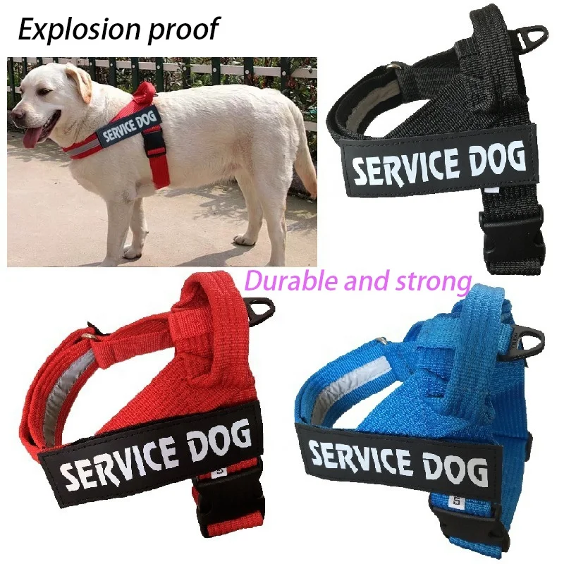

High Quality Adjustable Harness Vest Breathable Service Dog Reflective No Pull Pet Harness leash, Picture shows or custom