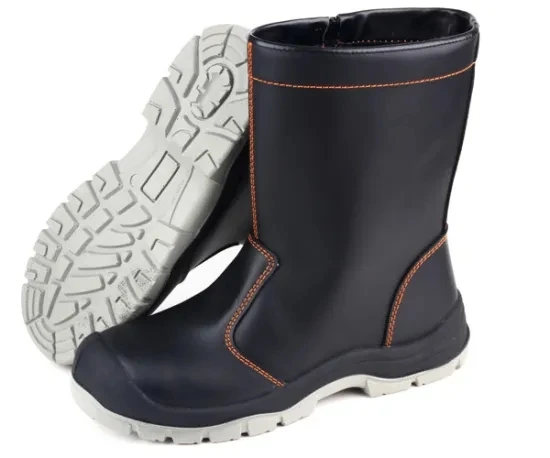 

SRC Standard Steel Toe Protection Nubuck Leather Industrial Work Rigger Boots, Black