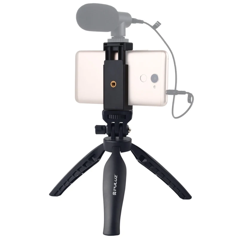 

RTS Wholesale PULUZ Desk Plastic Tripod Mount with Phone Clamp and Adjusting Tripod Head for Smartphones