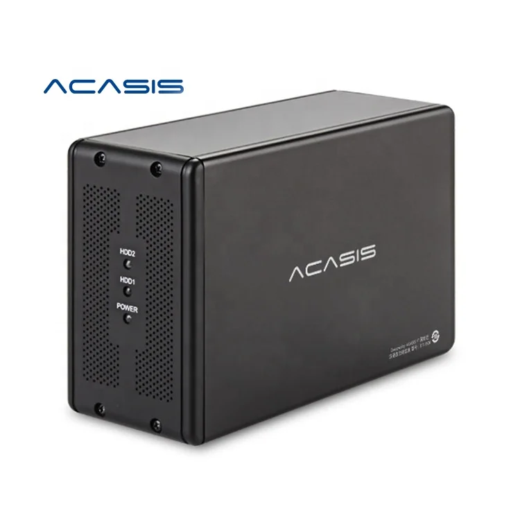 

Acasis Dual Hard Disk Array Cabinet 3.5-inch SATA Serial Port Hard Disk Array with RAID Function Desktop USB3.0 Disk Array Box