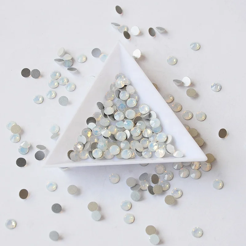 

Hot Sell Round Flatback Crystal Nail Stones Crystal Rhinestone For Nail Art, 234 white opal