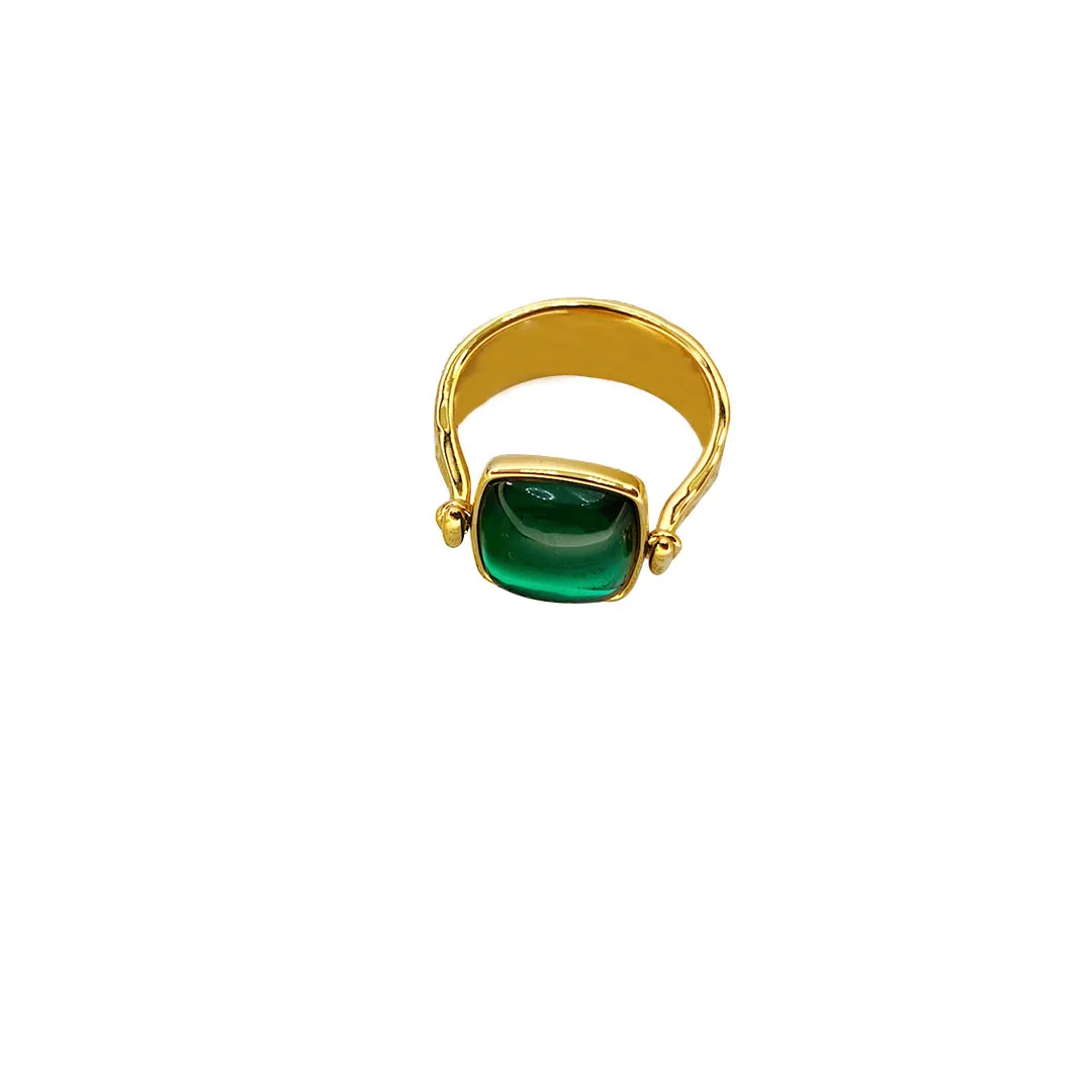 

Best-selling High Quality Brass Plated 18k Gold Natural Stone Custom Rings, Gold /color oem